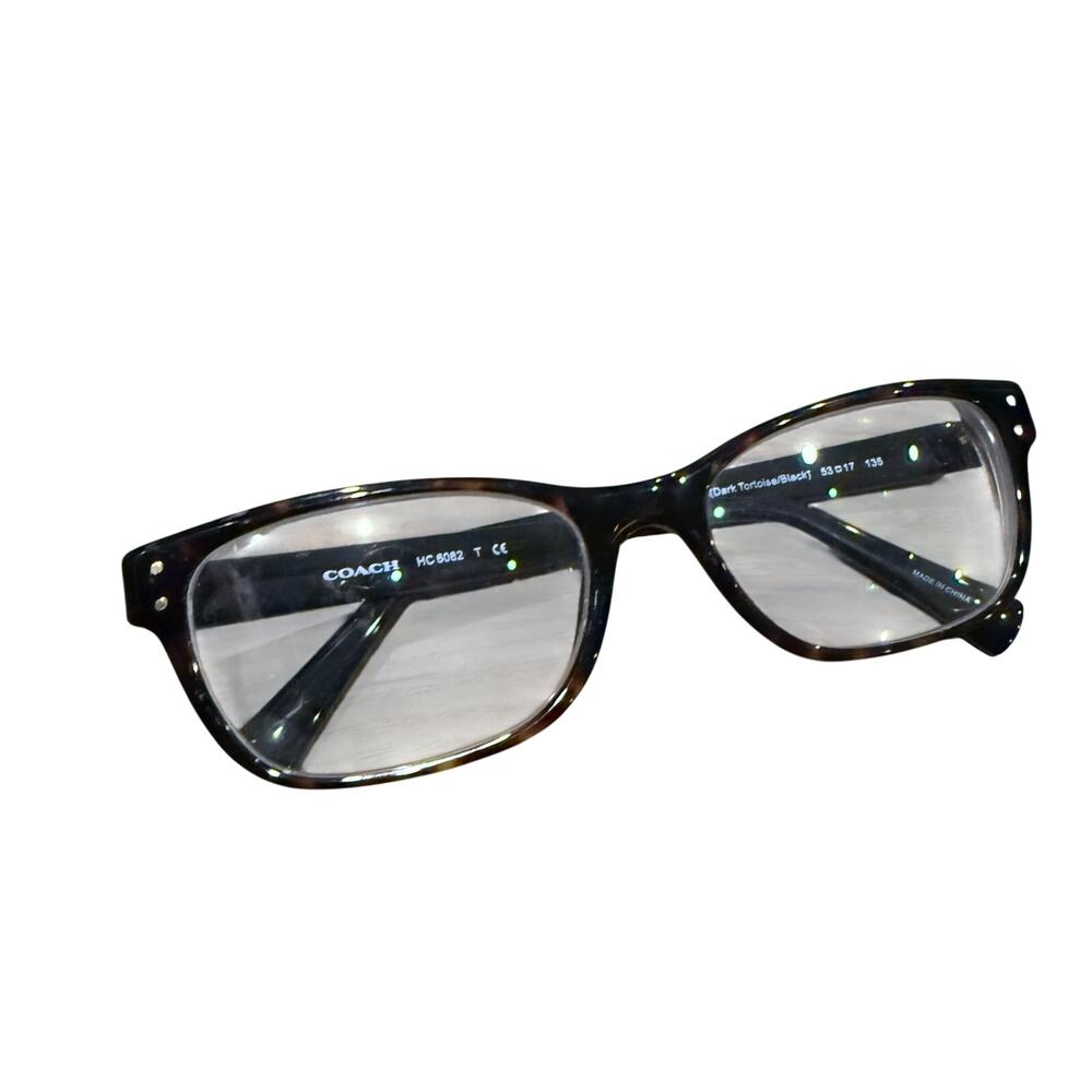 Coach Cat Eye Oval Eyeglasses Frames HC 6082 Dark Tortoise Black 5244 53 17 135